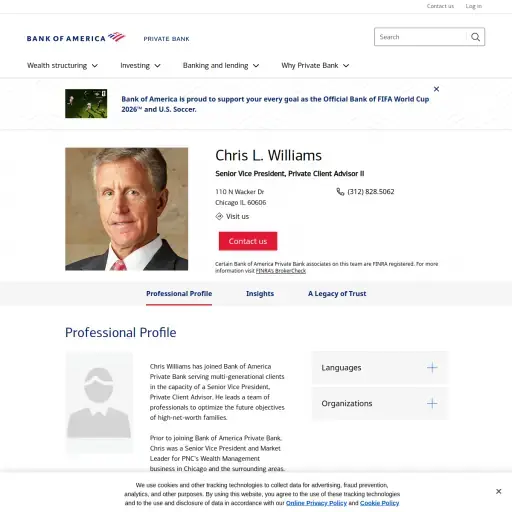 Bank of America Private Client Advisor Christopher Williams