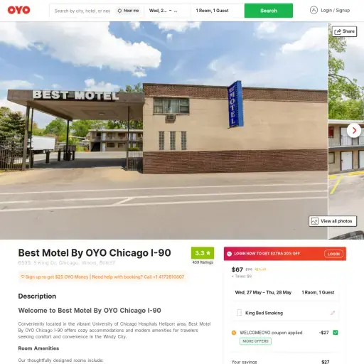 Best Motel By OYO Chicago I-90