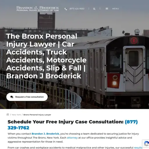 Bronx Personal Injury Attorney at Law, Brandon J. Broderick
