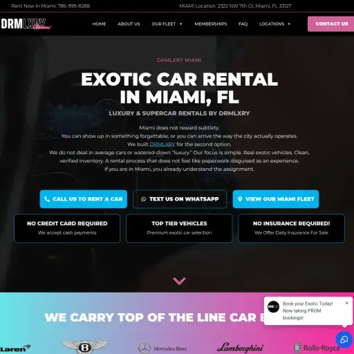 DRMLXRY | Exotic Car Rental Miami