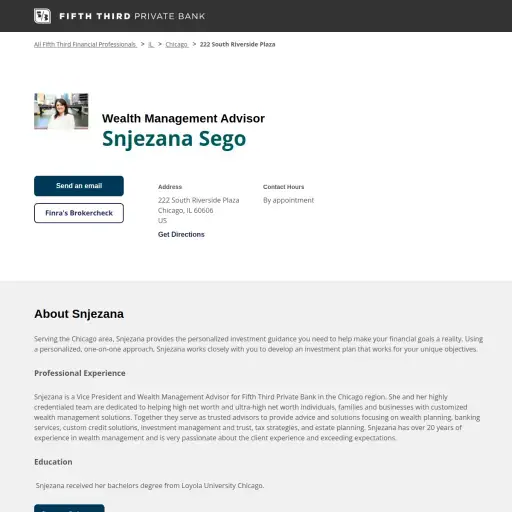 Fifth Third Private Bank - Snjezana Sego