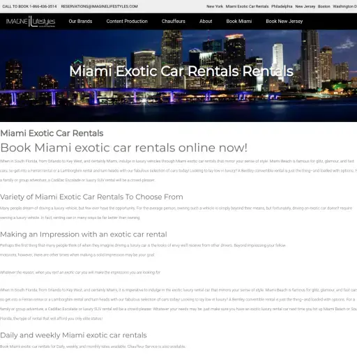 Imagine Lifestyles Luxury & Exotic Rentals Miami