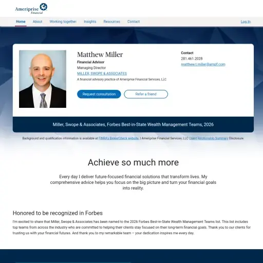 Matthew Miller - Financial Advisor, Ameriprise Financial Services, LLC