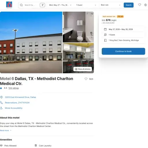 Motel 6 Dallas, TX - Methodist Charlton Medical Ctr.