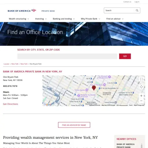 Private Bank, Bank of America