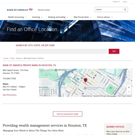 Private Bank, Bank of America