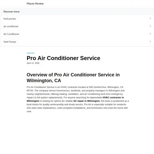 Pro Air Conditioner Service