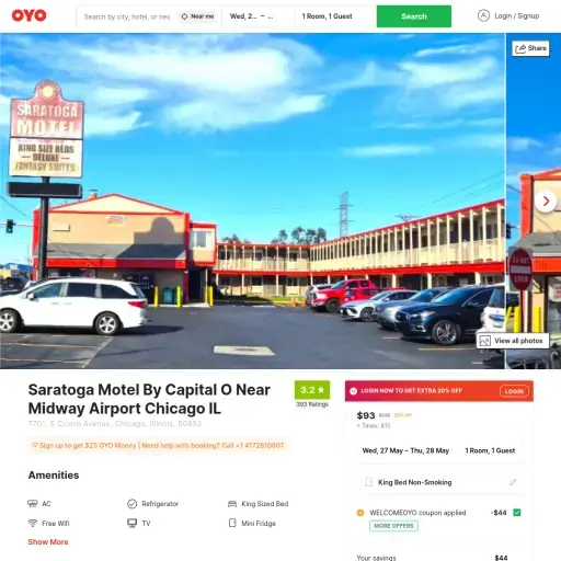 Saratoga Motel By Capital O Near Midway Airport Chicago IL
