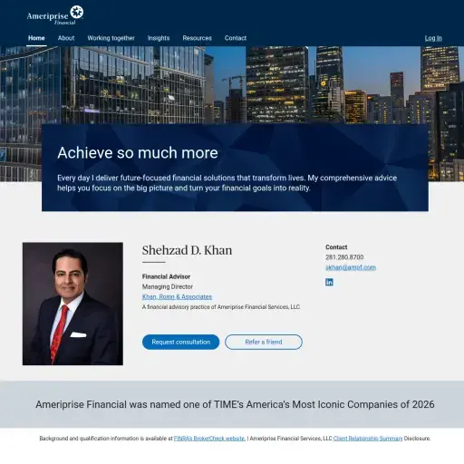 Shehzad D. Khan - Financial Advisor, Ameriprise Financial Services, LLC