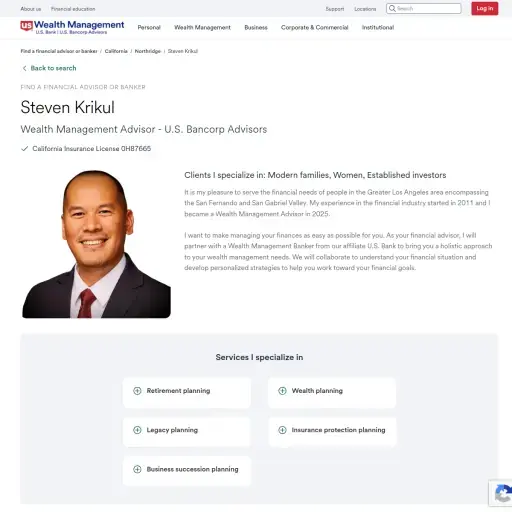 U.S. Bancorp Advisors - Financial Advisors: Steven Krikul