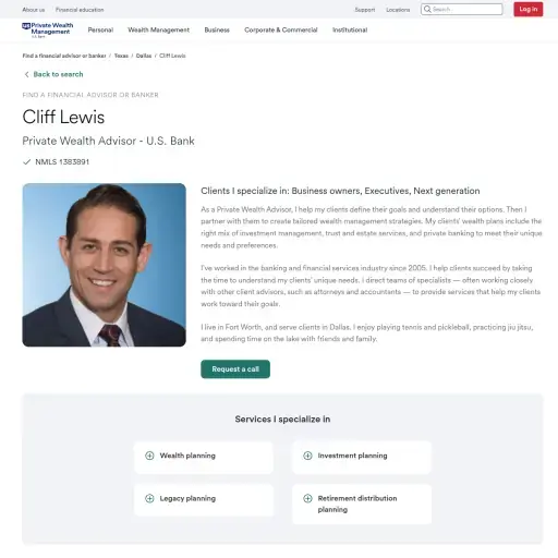 U.S. Bank - Private Wealth Advisor: Cliff Lewis